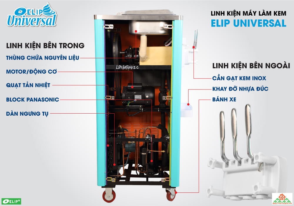 thiết kế máy làm kem tươi Elip Universa